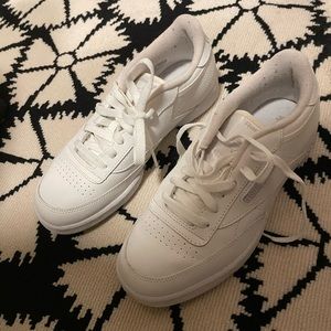 White Reebok sneakers worn once.